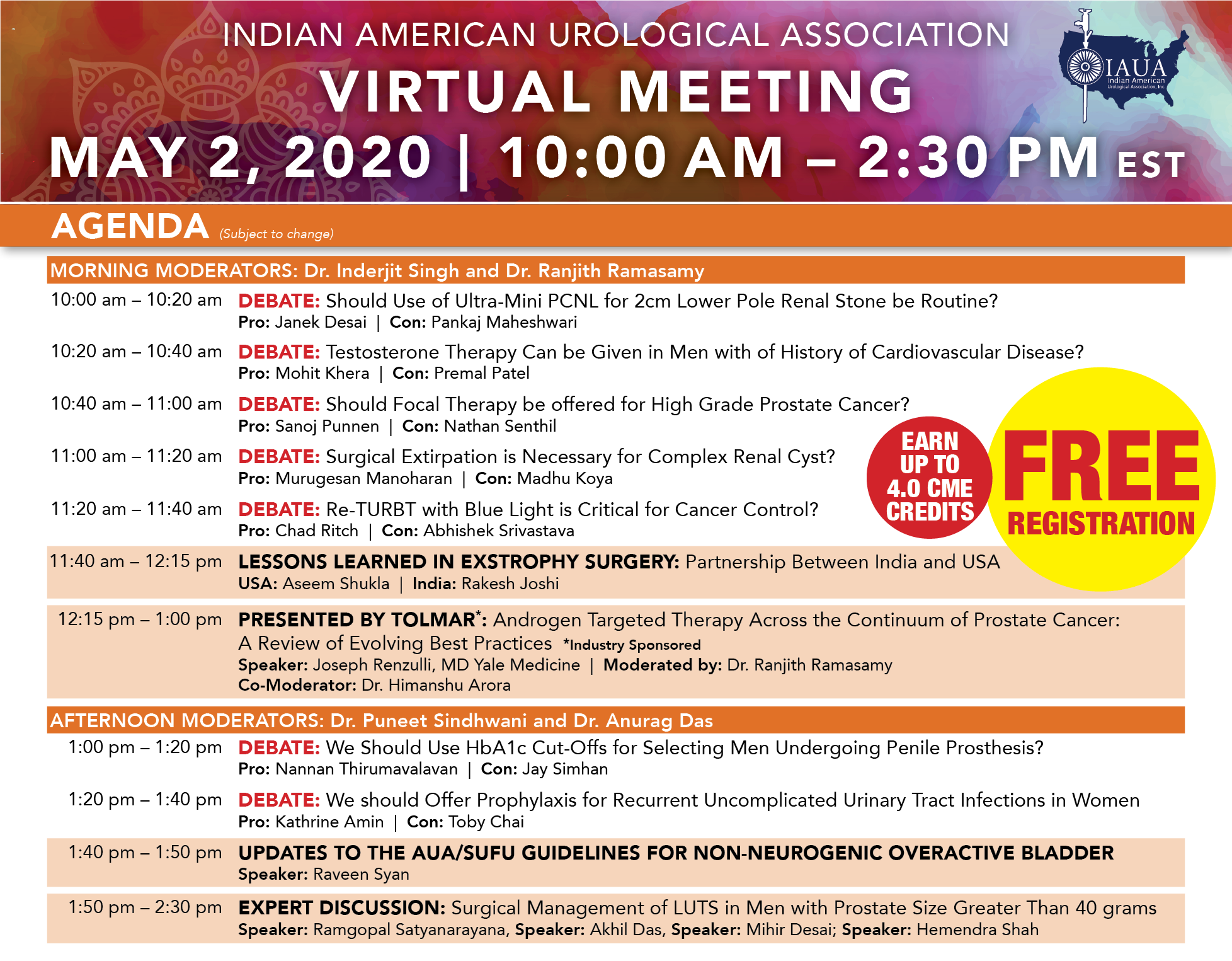 2020 Annual Meeting at the AUA Indian American Urological Association